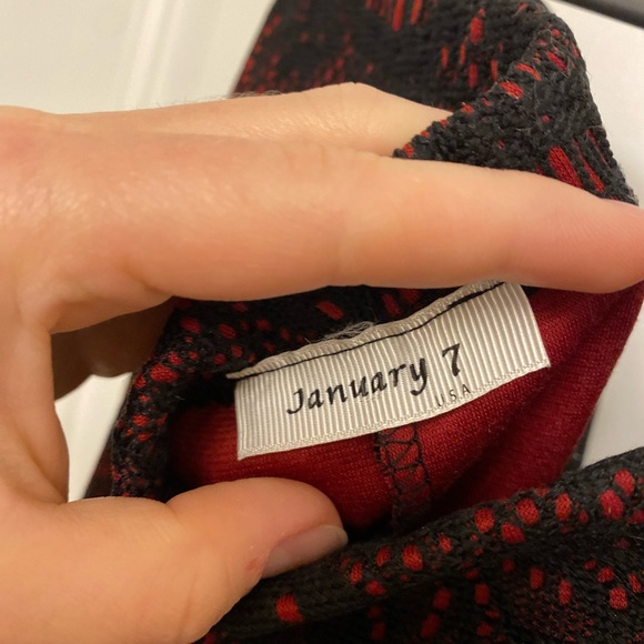 Red and Black Strapless Mini Dress - Picture 3 of 3